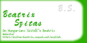 beatrix szitas business card